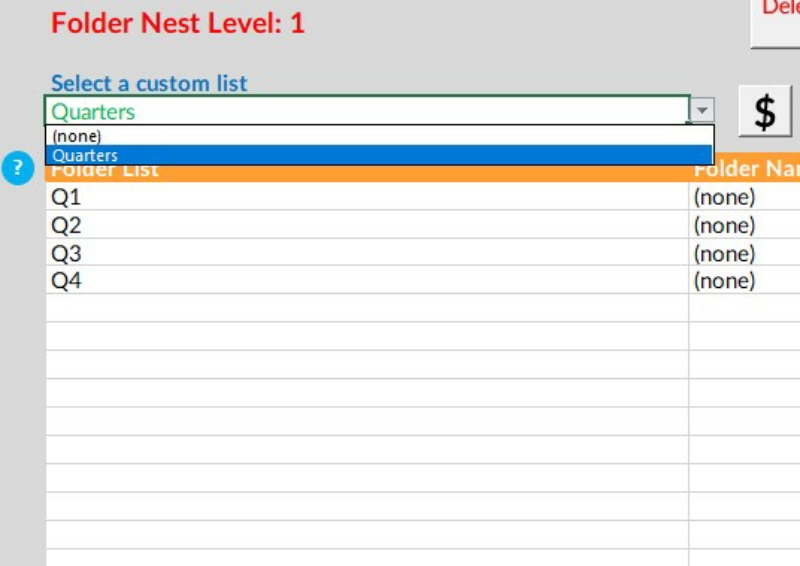 DirecTree Advanced Excel Spreadsheet